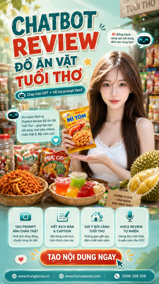 Ảnh giới thiệu app tạo video review đồ ăn vặt